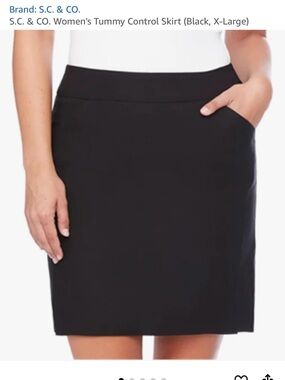 SC&Co Skort Size XL Tummy Control Black Skort NWOT